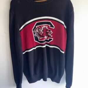 VINTAGE USC S. CAROLINA GAMECOCKS SEC Thick Cable Knit Color Block Sweater XL
